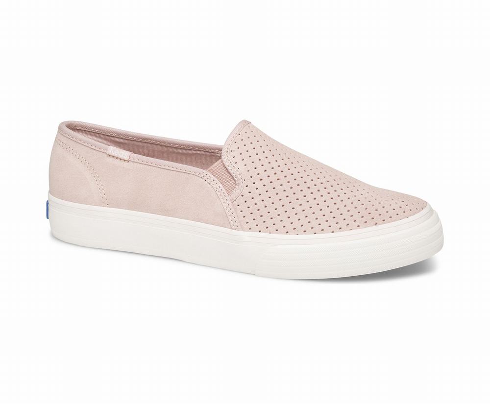 Women's Keds Double Decker Perf Suede Wide Width Shoes Pink 7015384KF - South Africa